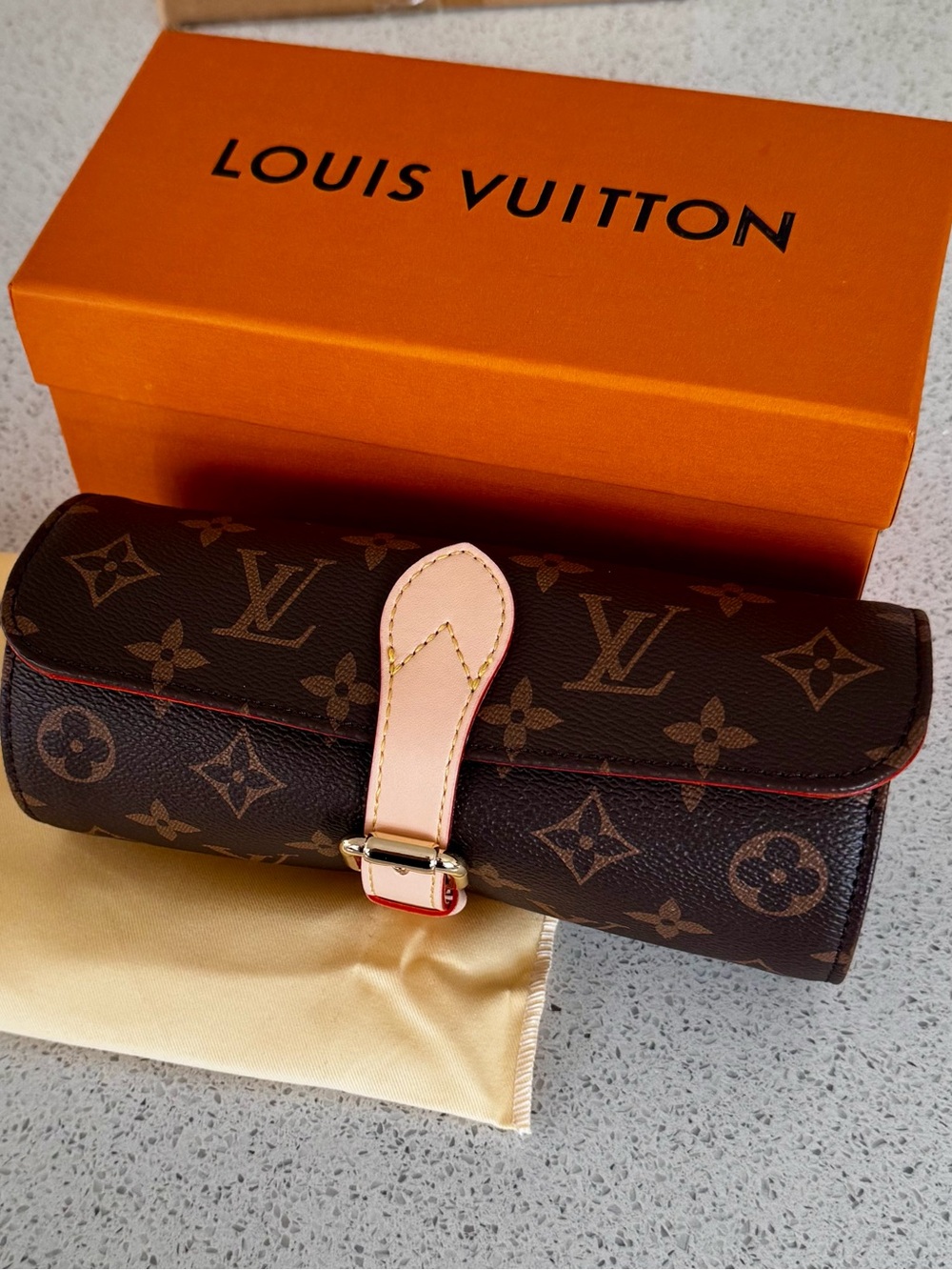 Louis Vuitton Monogram Canvas Accent 3 Watch Roll Pouch